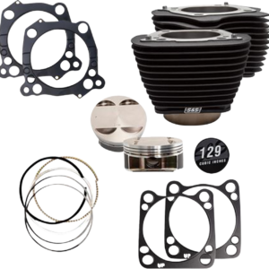 129" Cylinder Kit - 4.375" Stroke - Wrinkle Black w/o Highlighted Fins - M8