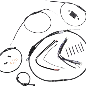 Extended Handlebar Cable and Brake Line Kit for Sportsters with ABS - 12" Ape Hanger Handlebars