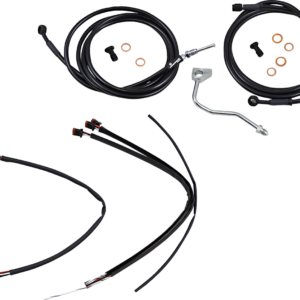 Complete Black Vinyl Handlebar Cable/Line Kit for Ape Hangers - 14" - ABS - '17-'20 Touring