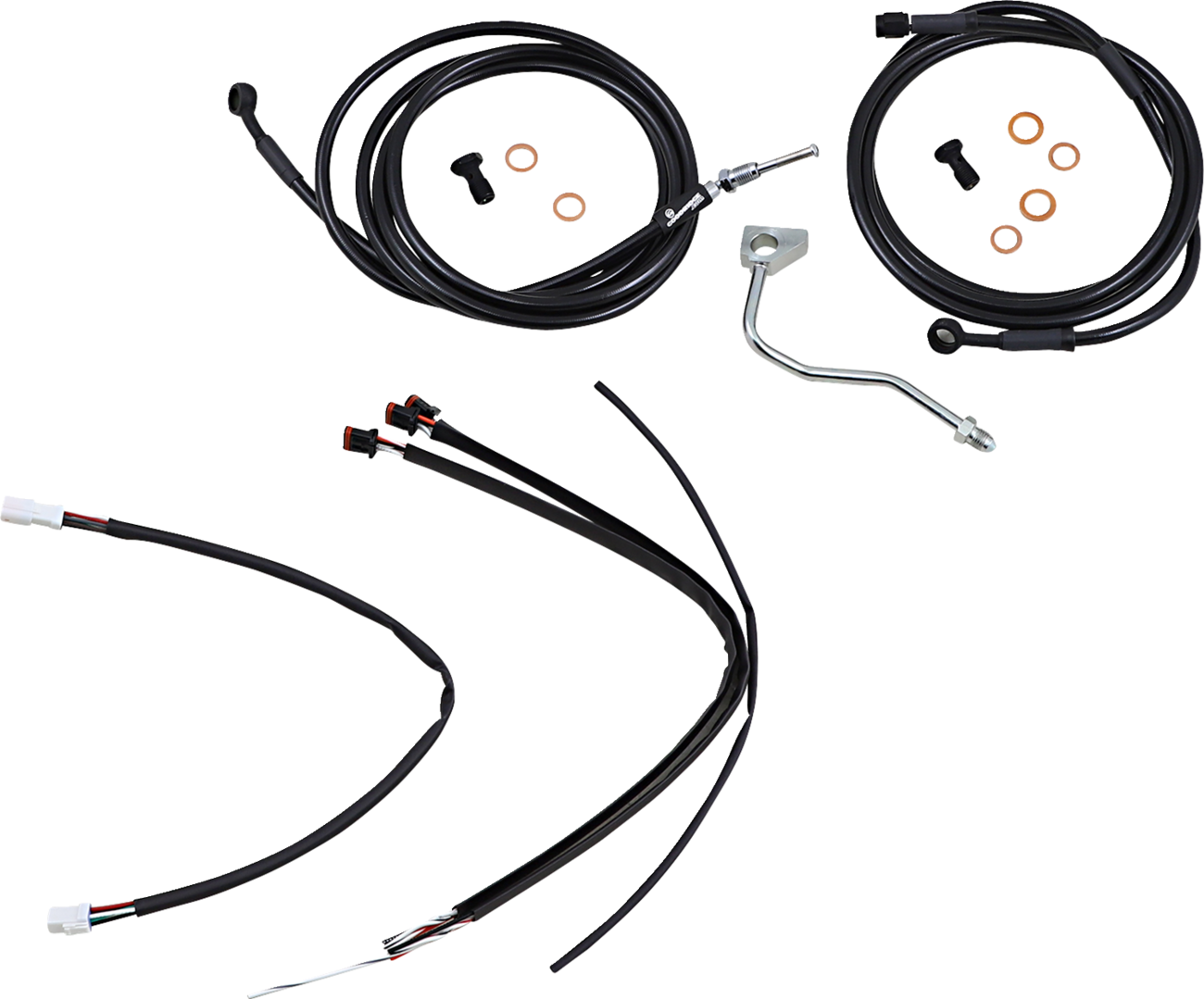 Complete Black Vinyl Handlebar Cable/Line Kit for Ape Hangers - 14" - ABS - '17-'20 Touring