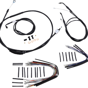 Complete Black Vinyl Handlebar Cable/Line Kit for Ape Hanger Handlebars - 16" - '07-'11 FXD