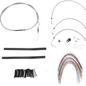Complete Stainless Braided Handlebar Cable/Brake Line Kit - 13" Ape Hangers- '08-'13 FLH