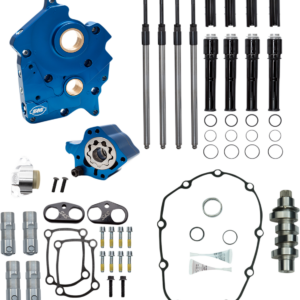Cam Chest Kit - Oil Cooled - Chain Drive - 475 Cam - Black Pushrod Tubes - M8