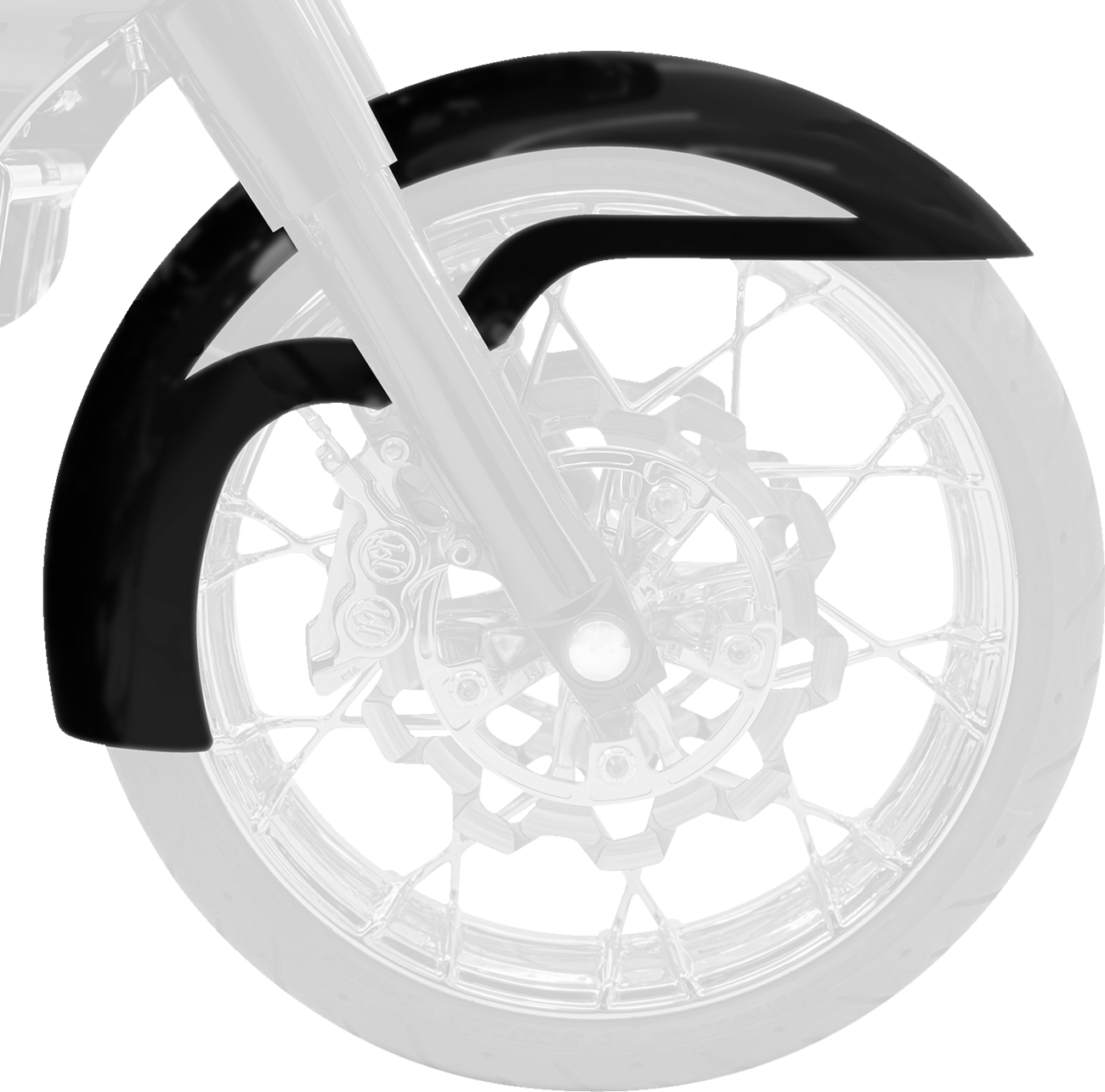 Ventana Front Fender - Black - 21" HD Touring/Trike