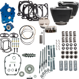 Power Pack - Water Cooled - 550G - Black Granite w/Highlight - Chrome Pushrod Tubes - M8