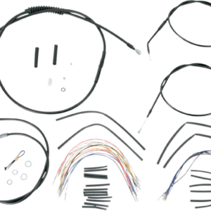 Complete Black Vinyl Handlebar Cable/Line Kit for Ape Hangers - 14" - '96-'03 Sportster