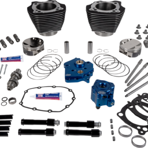 129" Power Package - HPT496 - Chain Drive - Oil Cooled - Black with Highlights - 107" M8
