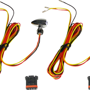 Micro Bullet Turn Signals - LED - Amber/Red- Chrome