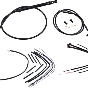Complete Black Vinyl Handlebar Cable/Line Kit for Ape Hangers - 16" - '18-'24 FX