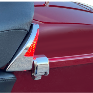 Sequential Tour Pak Seat Back Rest LED Lights - Chrome/Red - FLH