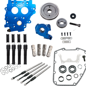 Cam Chest Kit without Cams - Gear Drive - Oil Cooled - Black Pushrods - Twin Cam