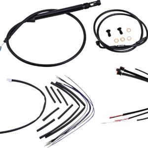 Jail Bar Cable Kit - 12" Handlebars - Black Vinyl - '18-'24 Softail