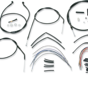 Complete Black Vinyl Handlebar Cable/Line Kit for Ape Hangers - 16" - '96-'03 Sportster