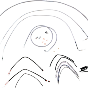 Complete Stainless Braided Handlebar Cable/Brake Line Kit - 14" Ape Hangers - '11-'14 FLS
