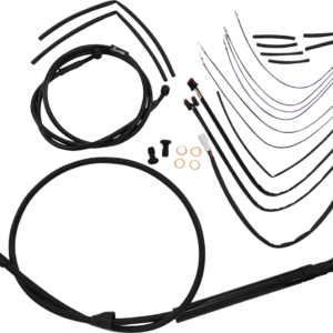 Complete Black Vinyl Handlebar Cable/Line Kit for Ape Hangers - 14" - '18-'24 FX