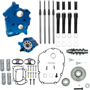 Cam Chest Kit - Oil Cooled - Gear Drive - 475 Cam - Black Pushrod Tubes - M8