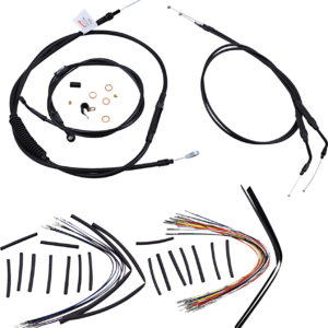 Jail Bar Cable Kit - 14" Handlebars - Black Vinyl - '04-'06 XL