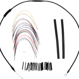 Complete Black Vinyl Handlebar Cable/Line Kit for Ape Hangers - 13" - ABS - '08-'13 FLH