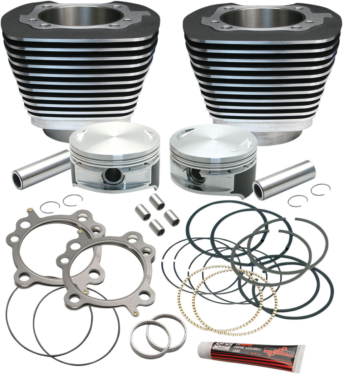 Cylinder & Piston Replacement for S&S 106" Stroker Kit - Black