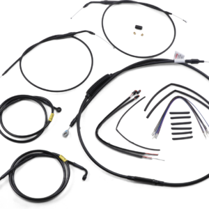 Complete Black Vinyl Handlebar Cable/Line Kit for Ape Hangers - 14" - '12-'17 FXD