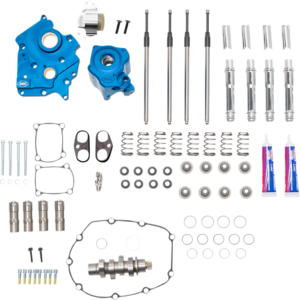 Cam Chest Kit - Water Cooled - Chain Drive - 450 Cam - Chrome Pushrod Tubes - M8