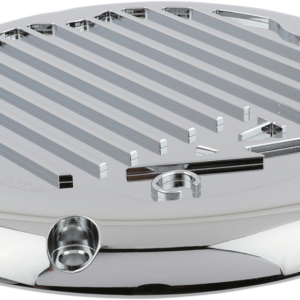 Derby Cover without Gasket - Finned - Chrome - 5 Hole