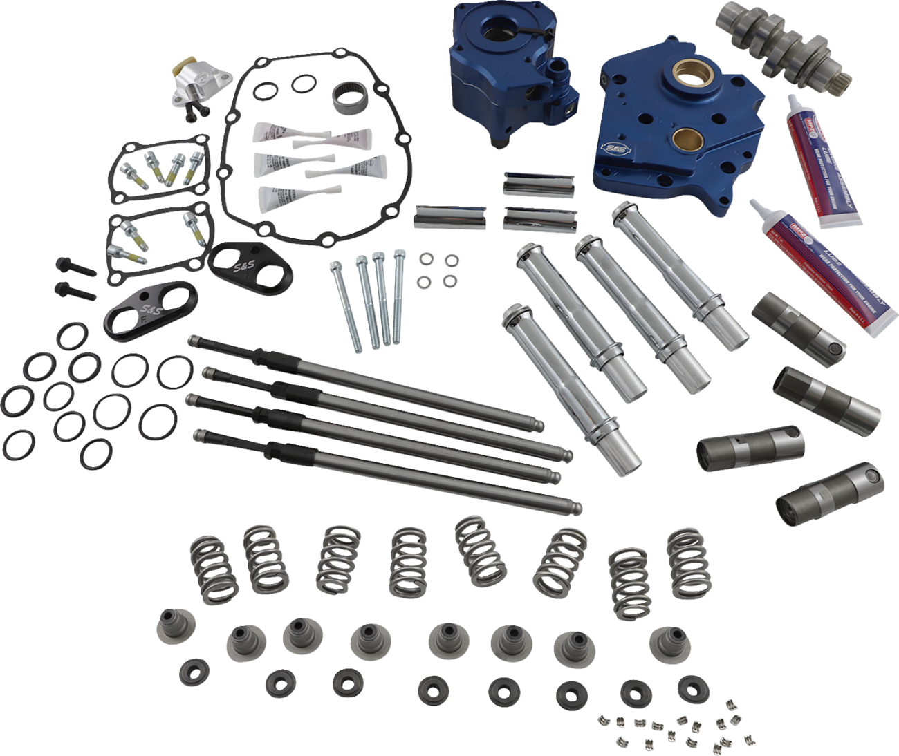 Cam Chest Kit - Oil Cooled - Chain Drive - 540 Cam - Chrome Pushrod Tubes - M8