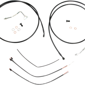 Complete Black Vinyl Handlebar Cable/Line Kit for Ape Hangers - 13" - ABS - '14-'16 FLH