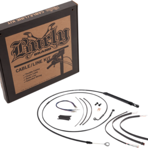 Complete Black Vinyl Handlebar Cable/Line Kit for Ape Hangers - 14" - '18-'24 Softail