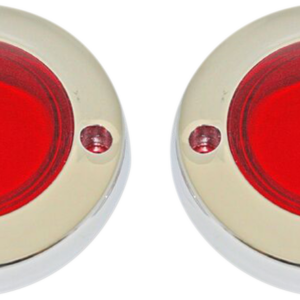 ProBEAM® Flat Bezel Turn Signal Adapters - Chrome/Red
