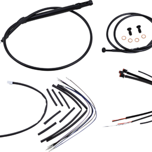 Jail Bar Cable Kit - 14" Handlebars - Black Vinyl - '18-'24 Softail