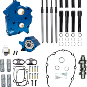 Cam Chest Kit - Water Cooled - Chain Drive - 475 Cam - Black Pushrod Tubes - M8