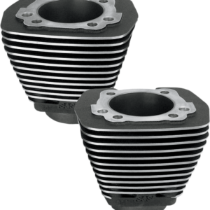Cylinder - 3.500" - Wrinkle Black with Highlighted Fins - Evolution Big Twin