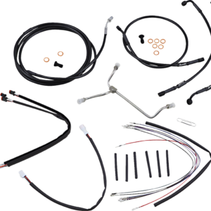 Complete Black Vinyl Handlebar Cable/Line Kit for Ape Hangers - 16" - '15-'16 FLTR