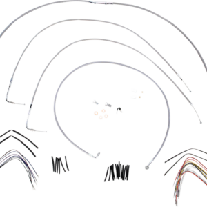 Complete Stainless Braided Handlebar Cable/Brake Line Kit - 16" Ape Hangers - '00-'06 FLST