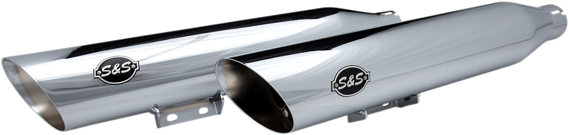 Slash-Cut Slip-On Mufflers - Race - Chrome - FLHC