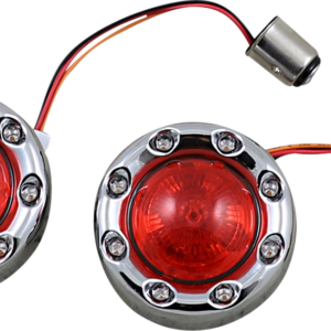 Bullet Turn Signal 1157 - Chrome - Red Lens