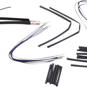 Complete Black Vinyl Handlebar Cable/Line Kit for Ape Hangers - 14" - ABS - '12-'17 Dyna