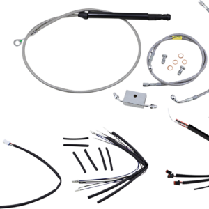 Handlebar Cable/Brake Line Kit for Burly Ape Handlebars - 18" Gorilla - Softail/Touring - Stainless
