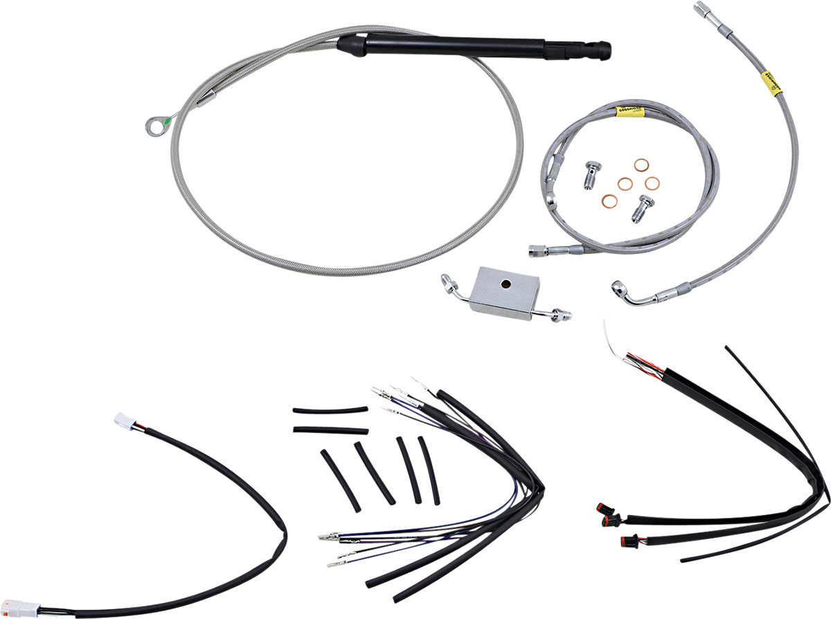 Handlebar Cable/Brake Line Kit for Burly Ape Handlebars - 18" Gorilla - Softail/Touring - Stainless