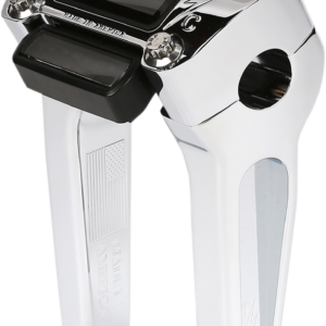 Handlebar Risers - Straight - 6" - Gauge Cutout - Chrome