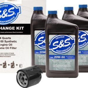 Oil Change Kit - Black Filter - '84-'99 Big Twin/'86-'22 Sportster - 4 US quarts