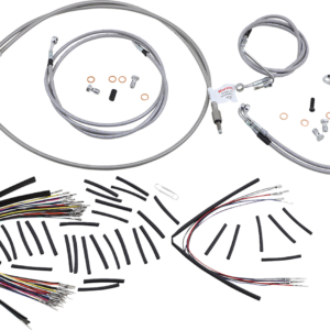 Complete Stainless Braided Handlebar Cable/Brake Line Kit - 18" Ape Hangers - '08-'13 Touring