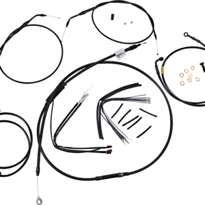 Complete Black Vinyl Handlebar Cable/Line Kit for Ape Hangers - 16" - '12-'17 FXD