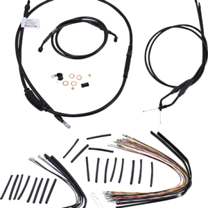 Jail Bar Cable Kit - 14" Handlebars - Black Vinyl - '07-'13 XL