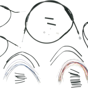 Complete Black Vinyl Handlebar Cable/Line Kit for Ape Hangers - 12" - '04-'06 Sportster