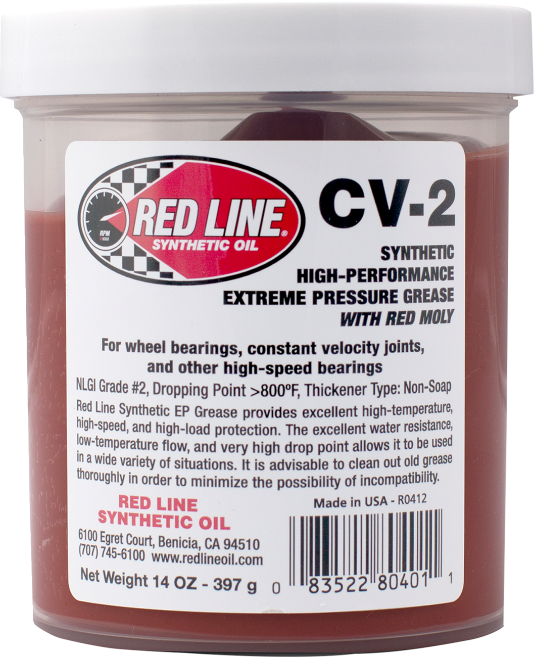 CV-2 Grease with Moly - 14 oz Jar