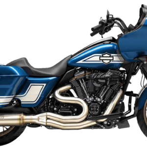 2-into-1 Mid-Length Exhaust System with Super Bike Muffler - Stainless Steel - 49-State