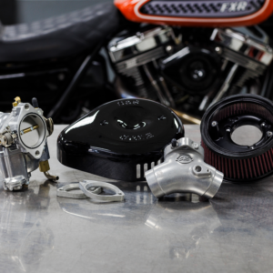 Super G Carburetor with Stealth Air Cleaner Kit - Gloss Black - Evolution Big Twin
