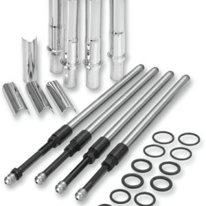 Quickee Pushrod Kit with Chrome Covers - Twin Cam